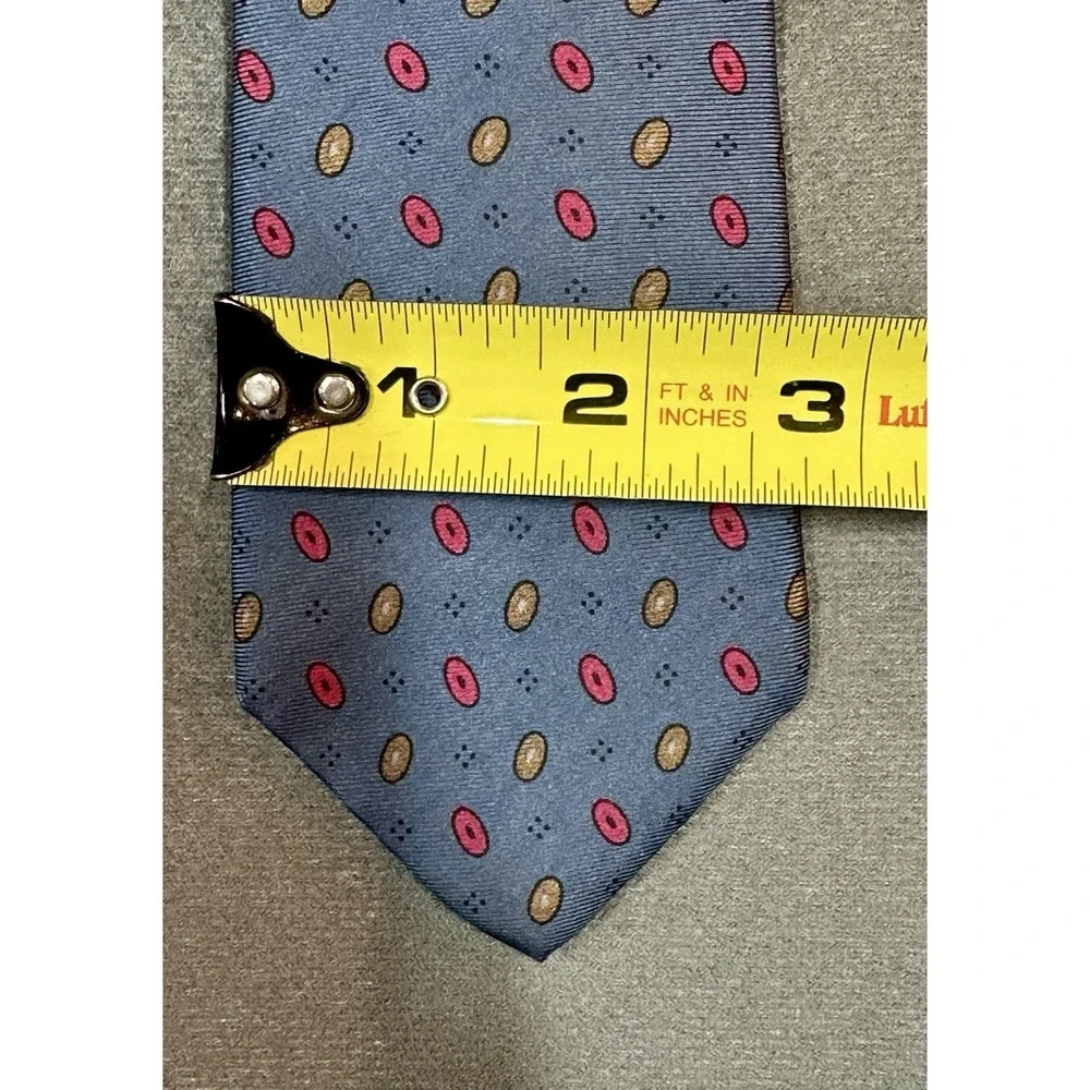 Vintage Pierre Cardin Tie Mens Blue 100% Silk Necktie 57